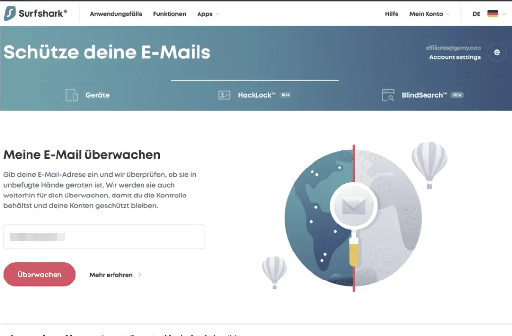 Schütze deine E-Mails mit Surfshark HackLock