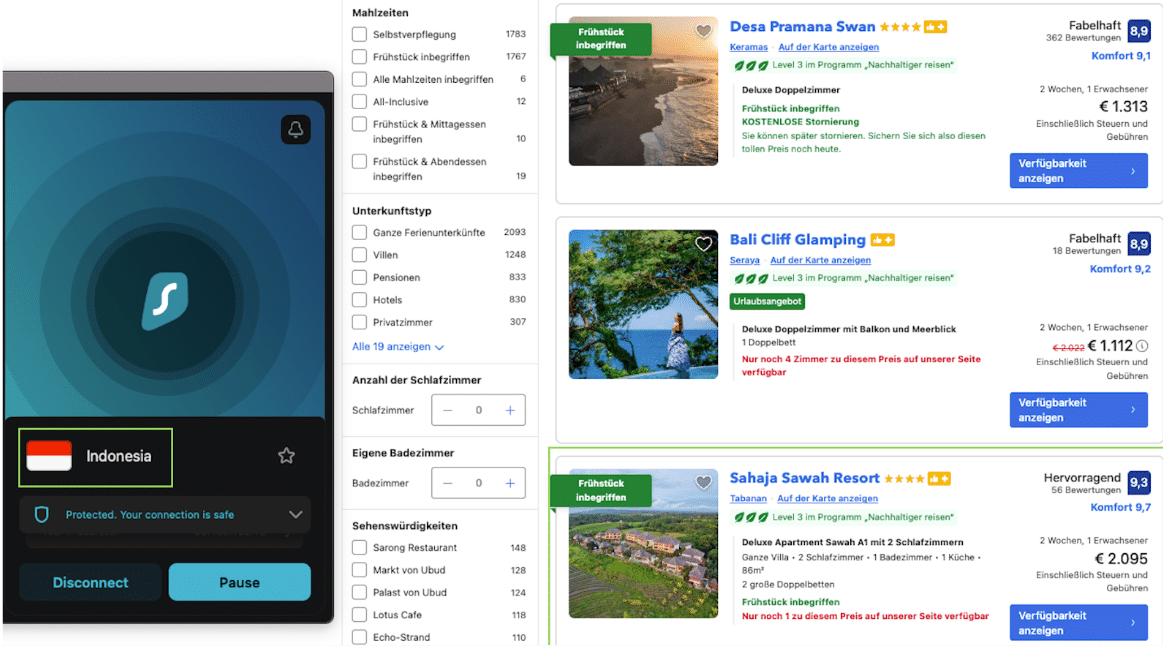 Suche nach Hotels in Bali: Standort Indonesien