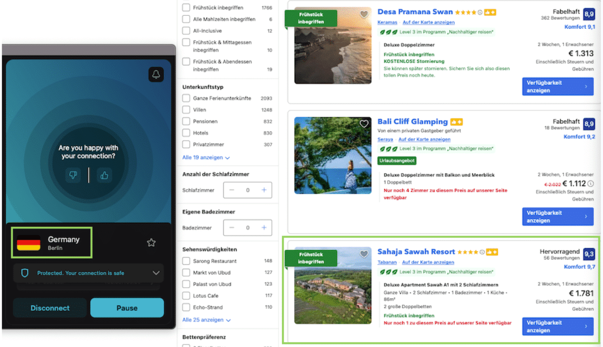 Suche nach Hotels in Bali: Standort Deutschland